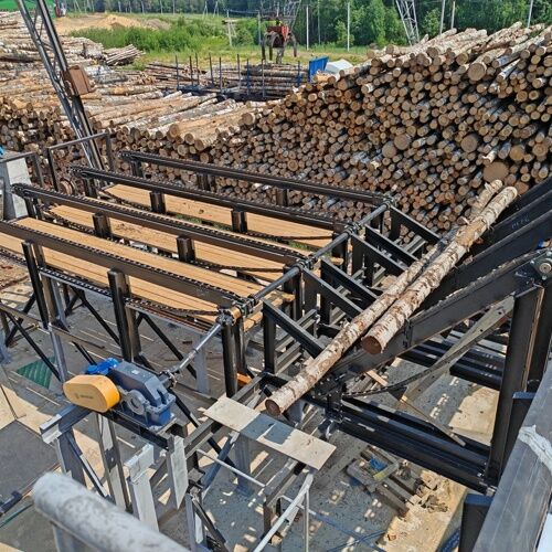 Линии для раскряжевки бревен на базе дисковой торцовки ТДМ-1200